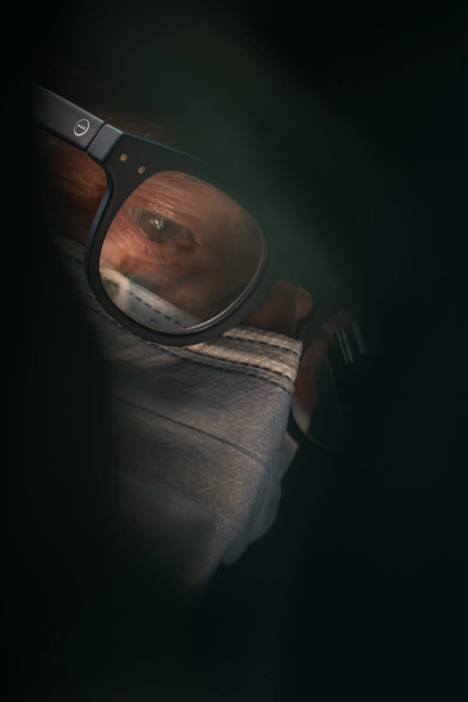 Close portrait of a surgeon in loupes
